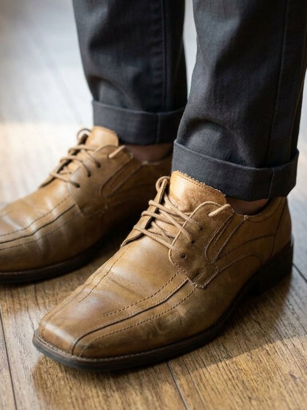 Stacy Adams Shoes Men's Size 9 Brown leather Oxford Square Toe